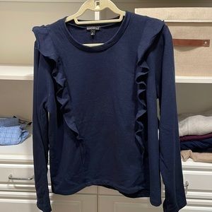 Jcrew ruffle jersey sweater in navy